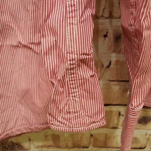 Vintage Old Navy Pin Striped Button Down Blouse Large - Picture 4 of 9